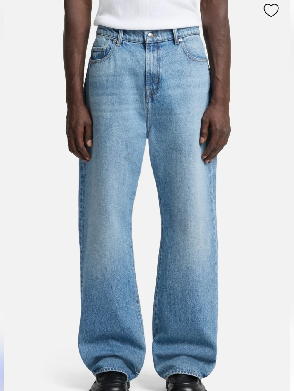 7 For All Mankind Wide Leg Men's Blue Denim Jeans Mason 36 X 21